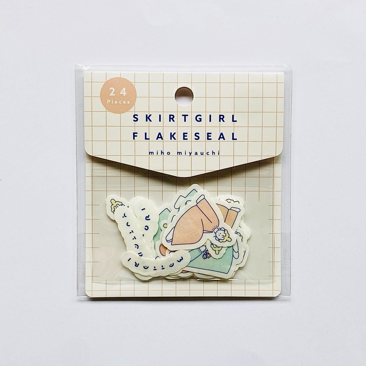 手紙社 miho miyauchi フレークシール SKIRTGIRL FLAKE SEAL T-MHMY-004