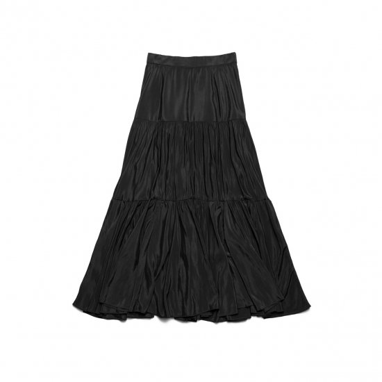 Volume Tiered Skirt（Black） - Hdxuly,