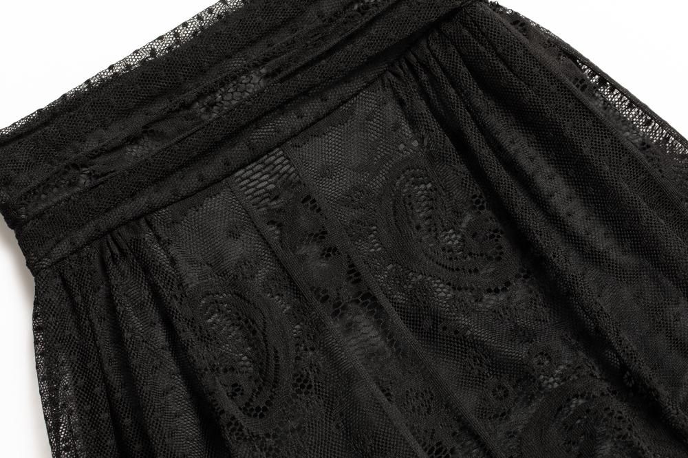 Vintage Lace Skirt(Black) - Hdxuly, Vintage Lace Skirt(Black) - Hdxuly,