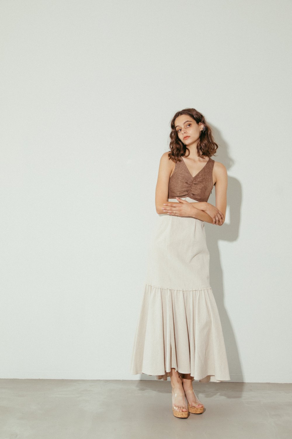 Back Design Summer Dress（Brown×Ivory） - Hdxuly,