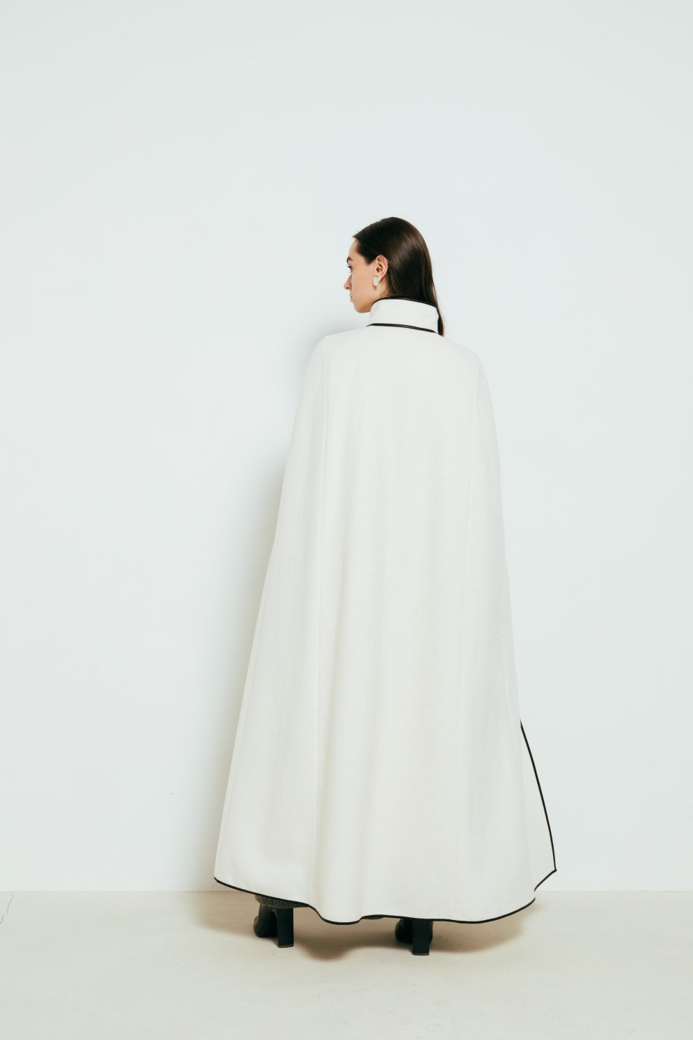 Wool Cape Coat(Off White) - Hdxuly,