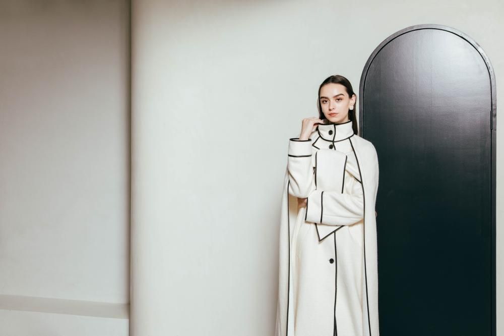 Wool Cape Coat(Off White) - Hdxuly,