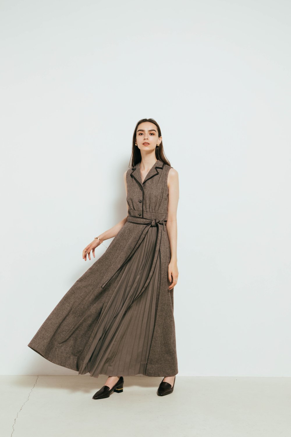 Classical Lady Dress(Brown)