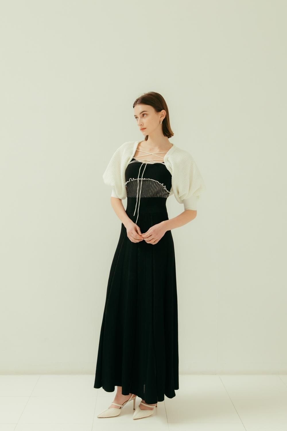 threetimes knit bolero ボレロ 黒 シズニルック