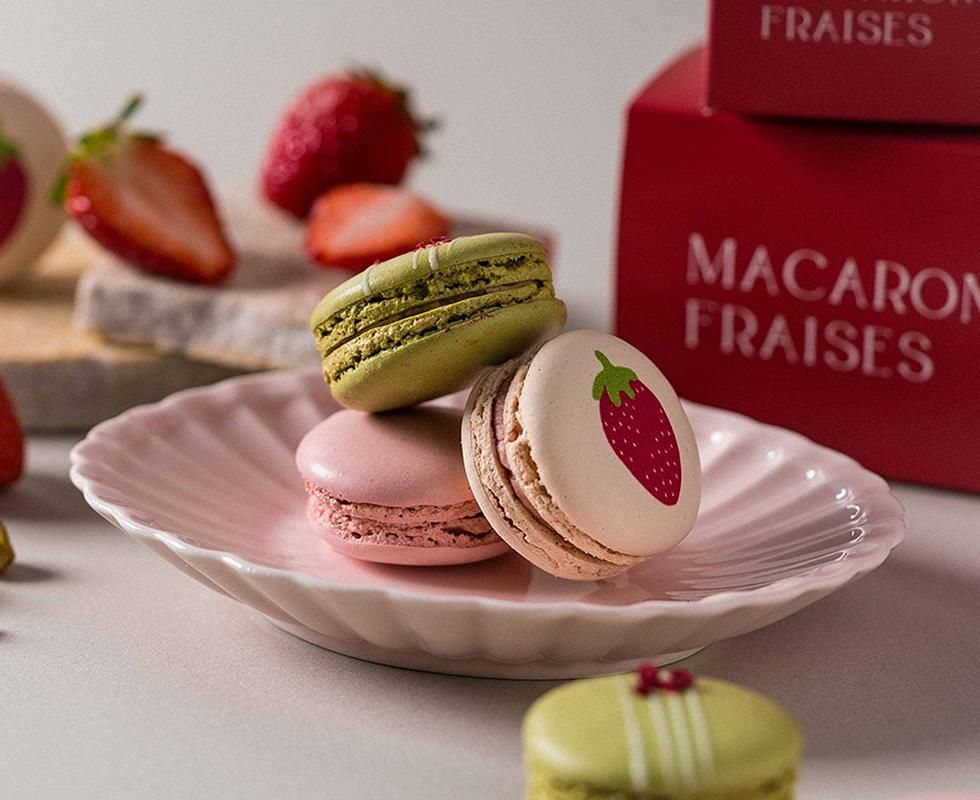 Macarons fraises Slide 1