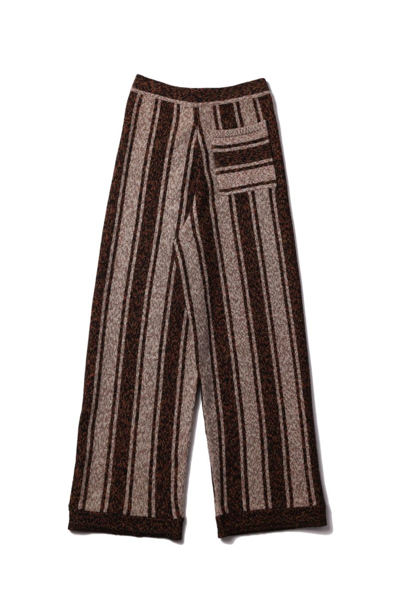 Striped Knit Pants（BROWN） - irojikake - online store