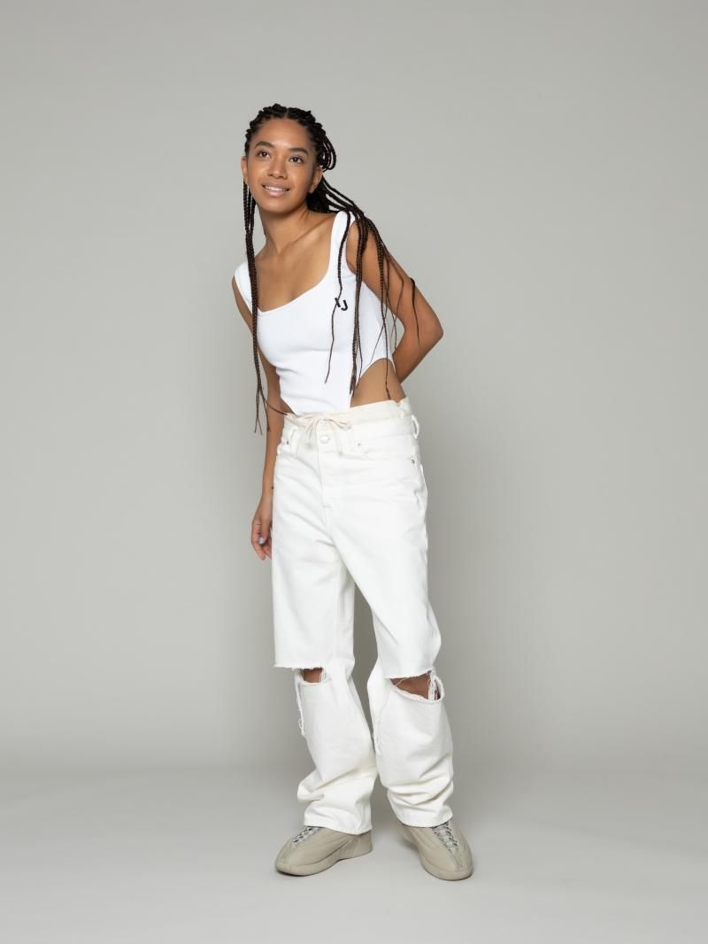irojikake Denim Pants（White） - irojikake - online store