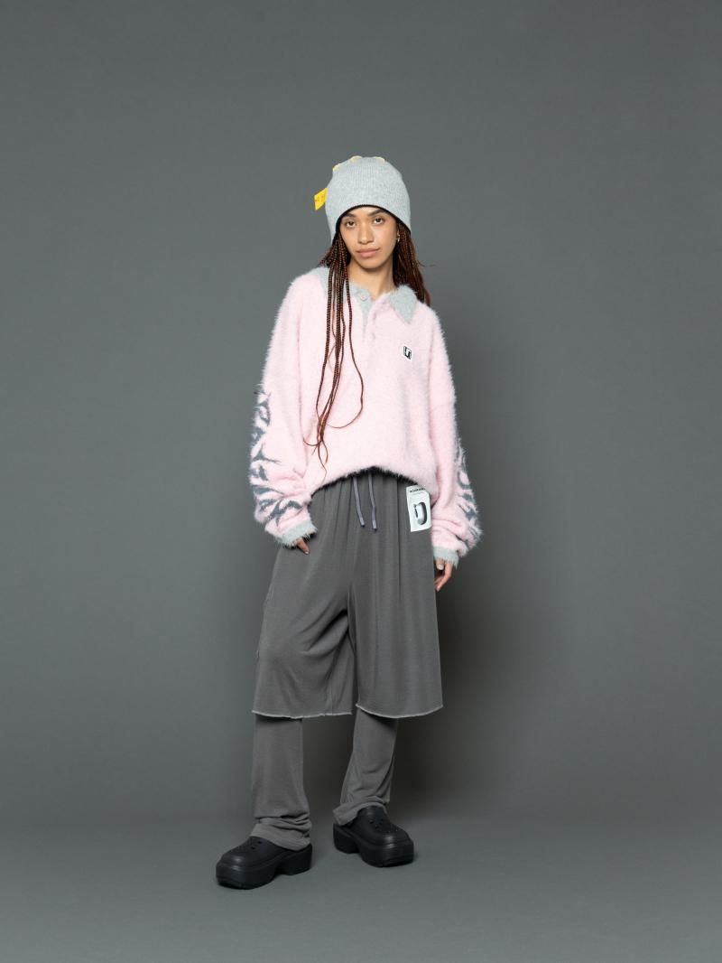 FLUFFY RUGBY SHIRT(PINK) - irojikake - online store FLUFFY RUGBY SHIRT(PINK) - irojikake - online store
