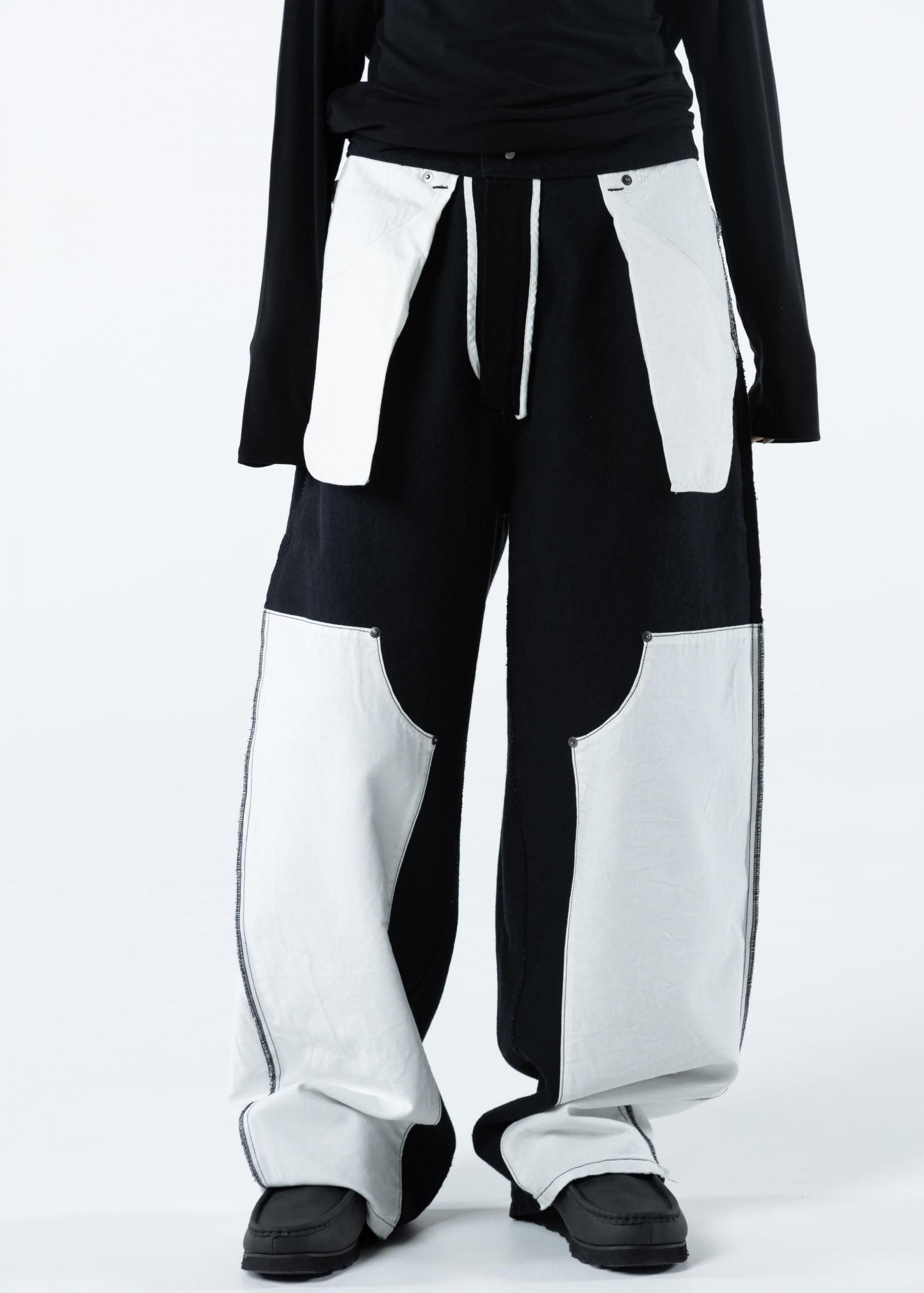 REVERSIBLE DENIM PANTS（BLACK） - irojikake - online store