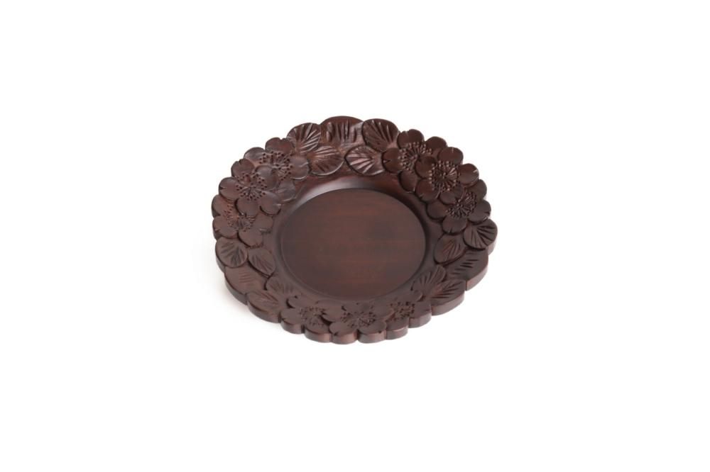 茶托（小皿） 桜カット 1枚 - 一彫堂 軽井沢彫家具工房