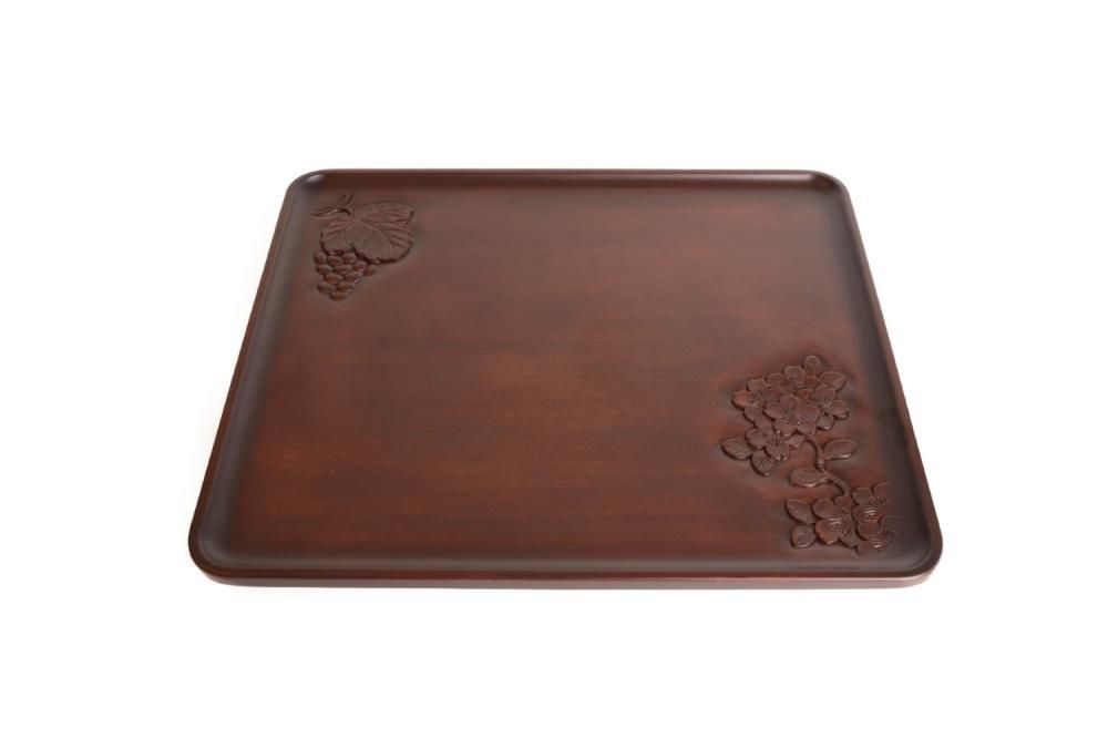 新品】軽井沢彫り 一彫堂 トレイ トレー お盆 コーヒー盆 桜 sariater