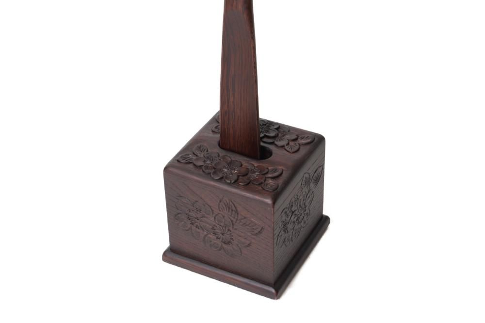 宝物コレクション軽井沢彫天然木彫刻アート工芸品靴べら葡萄