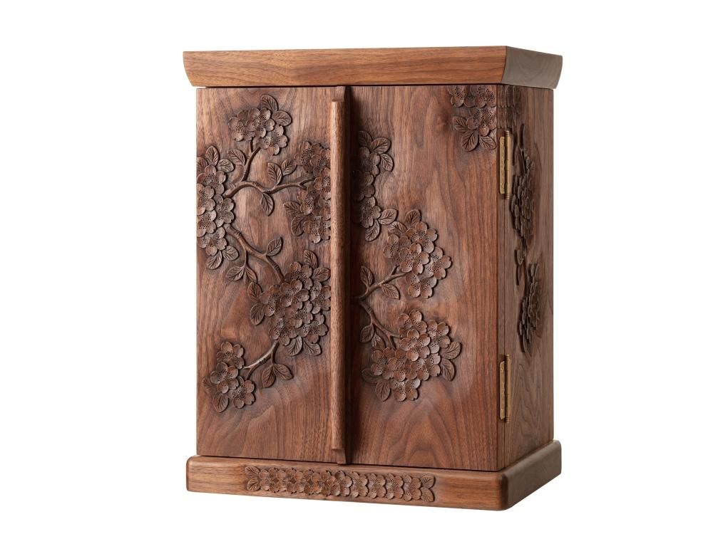 仏壇2枚扉 中 桜 BC-022 - 一彫堂 軽井沢彫家具工房 オンラインショップ