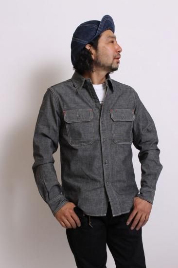 EIGHT-G(エイトジー） 長袖シャツ 8LS-02 シャンブレーワークシャツ