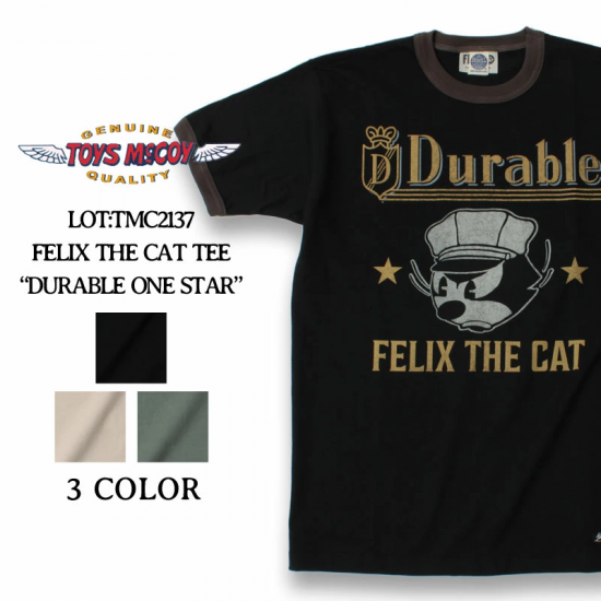 TOYS McCOY（トイズマッコイ） 半袖Tシャツ TMC2137 ”DURABLE ONE STAR” FELIX THE CAT フィリックス