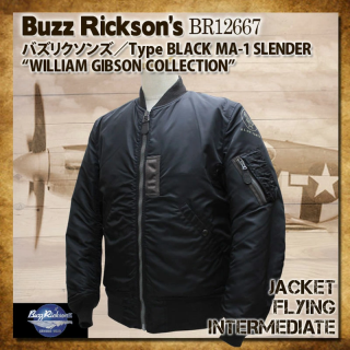 BUZZ RICKSON'SʥХꥯ󥺡 ե饤ȥ㥱å BR12667 Type BLACK MA-1 SLENDER LONGWILLIAM GIBSON COLLECTION