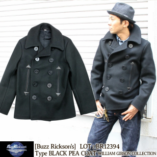 BUZZ RICKSON'SʥХꥯ󥺡 ե饤ȥ㥱å BR12394 type BLACK PEA COAT 