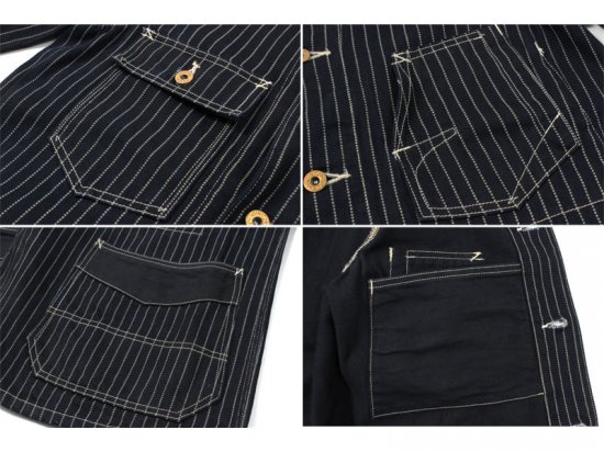 EIGHT-G（エイトジー） カバーオール 8JK-19 13oz WABASH STRIPE WORK