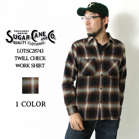 SUGAR CANE(シュガーケーン) 長袖シャツ SC28743 TWILL CHECK SUGAR CANE(シュガーケーン) 長袖シャツ SC28743 TWILL CHECK