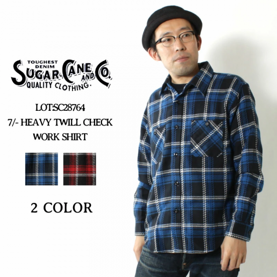 SUGAR CANE（シュガーケーン） 長袖シャツ SC28764 HEAVY TWILL CHECK