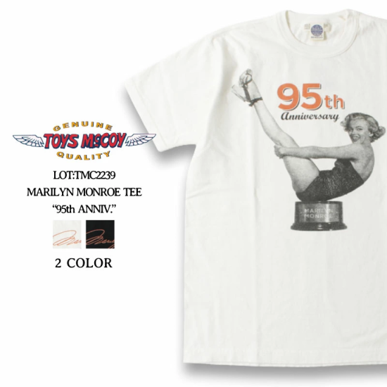 TOYS McCOY(トイズマッコイ) 半袖Tシャツ TMC2239 “95th ANNIV.” MARILYN MONROE TEE  マリリンモンロー 生誕95年
