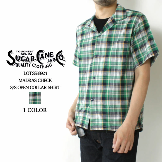 SUGAR CANE(シュガーケーン) 半袖シャツ SC38924 マドラス SUGAR CANE(シュガーケーン) 半袖シャツ SC38924 マドラス