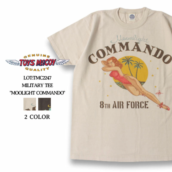 TOYS McCOY(トイズマッコイ) 半袖Tシャツ TMC2247 “MOONLIGHT COMMANDO” 岡本博 サイン入り ミリタリー