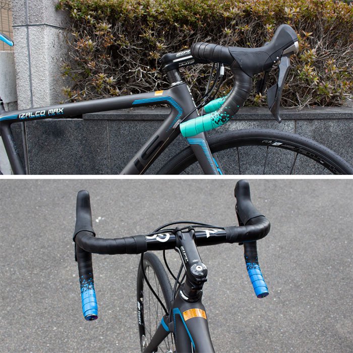 日本 ロードバイク バーテープ 自転車 ハンドル 滑り止め 黒 軽量 エンドキャップ