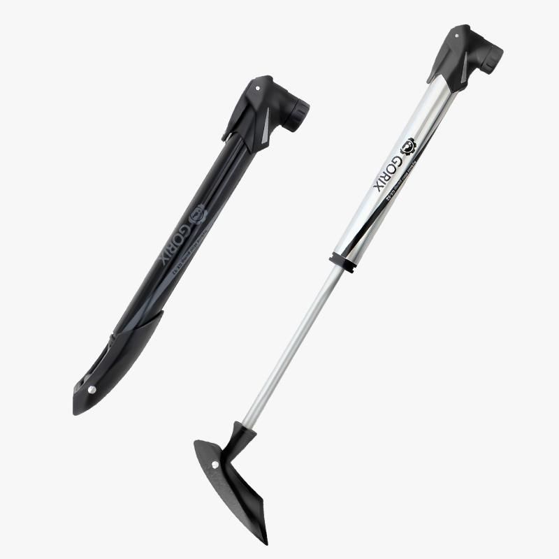 GORIX 自転車用携帯ポンプ 仏式バルブ 米式対応 往復でエアーを