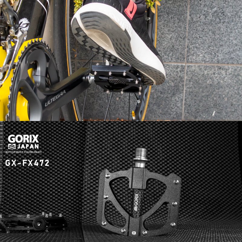 GORIX[ゴリックス]自転車ペダル 軽量フラットペダル アルミ カーボン 