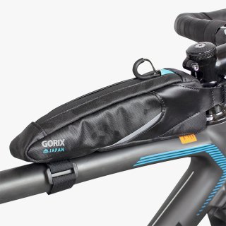 トップチューブバッグ 自転車 エアロスリム形状 防水 細身 カモ柄 軽量 (GX-IKA)フレームバッグ コンパクト