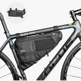 フレームバッグ 自転車 ロードバイク 拡張 大きくなる 可変式 撥水加工 防水ジッパー(GX-FB PELICAN)3.5L
