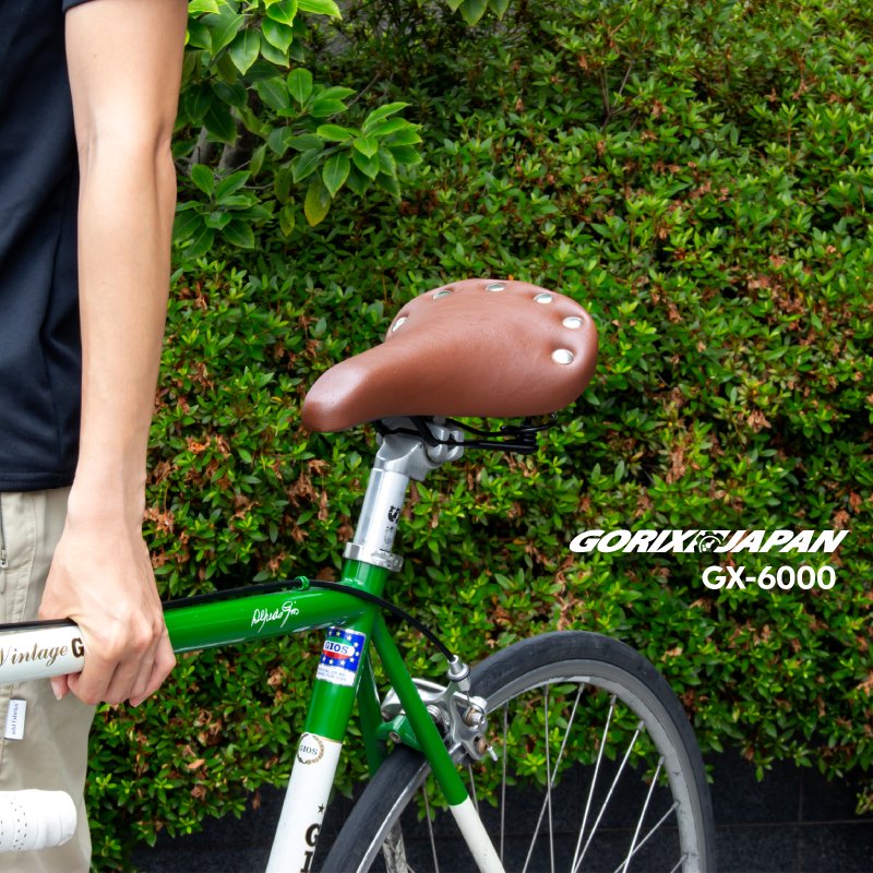 GORIX(ゴリックス)サドル 自転車 ブラウン 鋲打ち ロードバイク サスペン