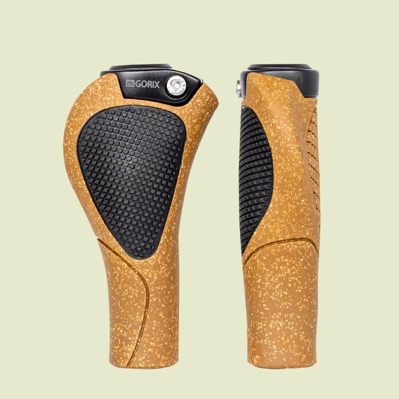 自転車グリップ コルク素材 エルゴグリップ ロックオン (G.OAK