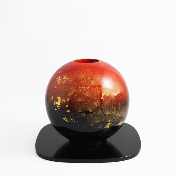 輪島塗 5寸 曙 華翔 丸花器 - 【漆器の通販】漆器の能作|1780年 輪島塗 5寸 曙 華翔 丸花器 - 【漆器の通販】漆器の能作|1780年