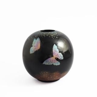 輪島塗　秋草蒔絵丸型菓子器　漆器 菓子器 楕円形 金箔 花柄 輪島塗 秋草蒔絵丸型菓子器 漆器 菓子器 楕円形 金箔 花柄 秋草