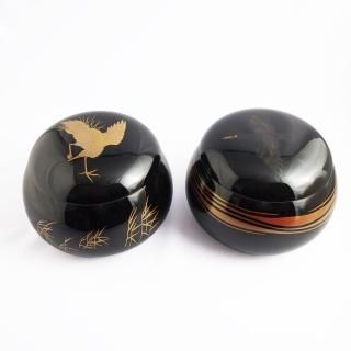 輪島塗 鷺蒔絵/烏蒔絵 碁笥セット - 【漆器の通販】漆器の能作 輪島塗 鷺蒔絵/烏蒔絵 碁笥セット - 【漆器の通販】漆器の能作