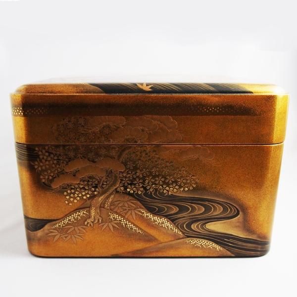 輪島塗 桜山水蒔絵 文庫 - 【漆器の通販】漆器の能作|1780年 輪島塗 桜山水蒔絵 文庫 - 【漆器の通販】漆器の能作|1780年