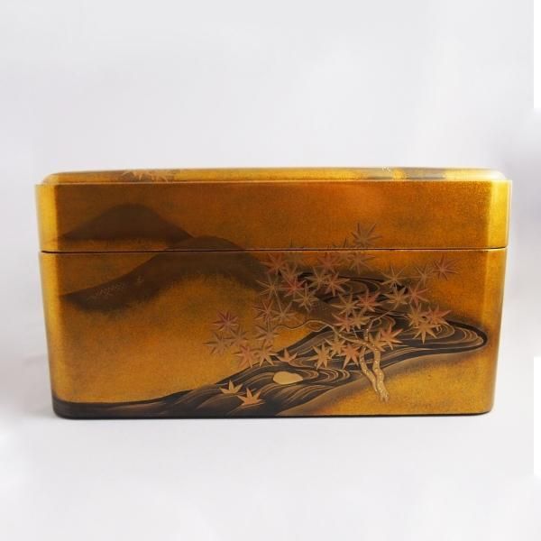 輪島塗 桜山水蒔絵 文庫 - 【漆器の通販】漆器の能作|1780年 輪島塗 桜山水蒔絵 文庫 - 【漆器の通販】漆器の能作|1780年