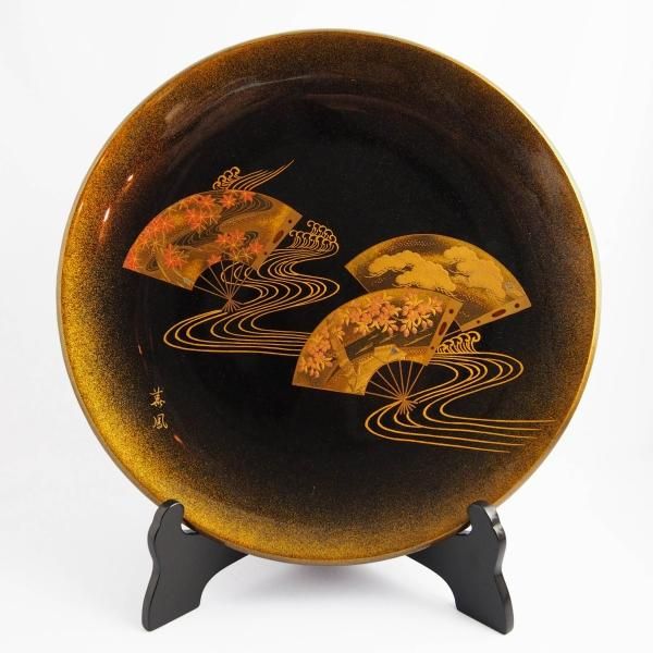 輪島塗 扇面蒔絵 飾皿 - 【漆器の通販】漆器の能作|1780年創業 輪島塗 扇面蒔絵 飾皿 - 【漆器の通販】漆器の能作|1780年創業