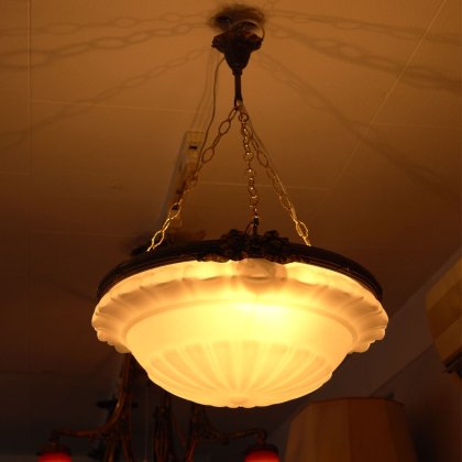 【フランスヴィンテージ照明】シャンデリア ルイ16世紀様式 真鍮リボン飾り