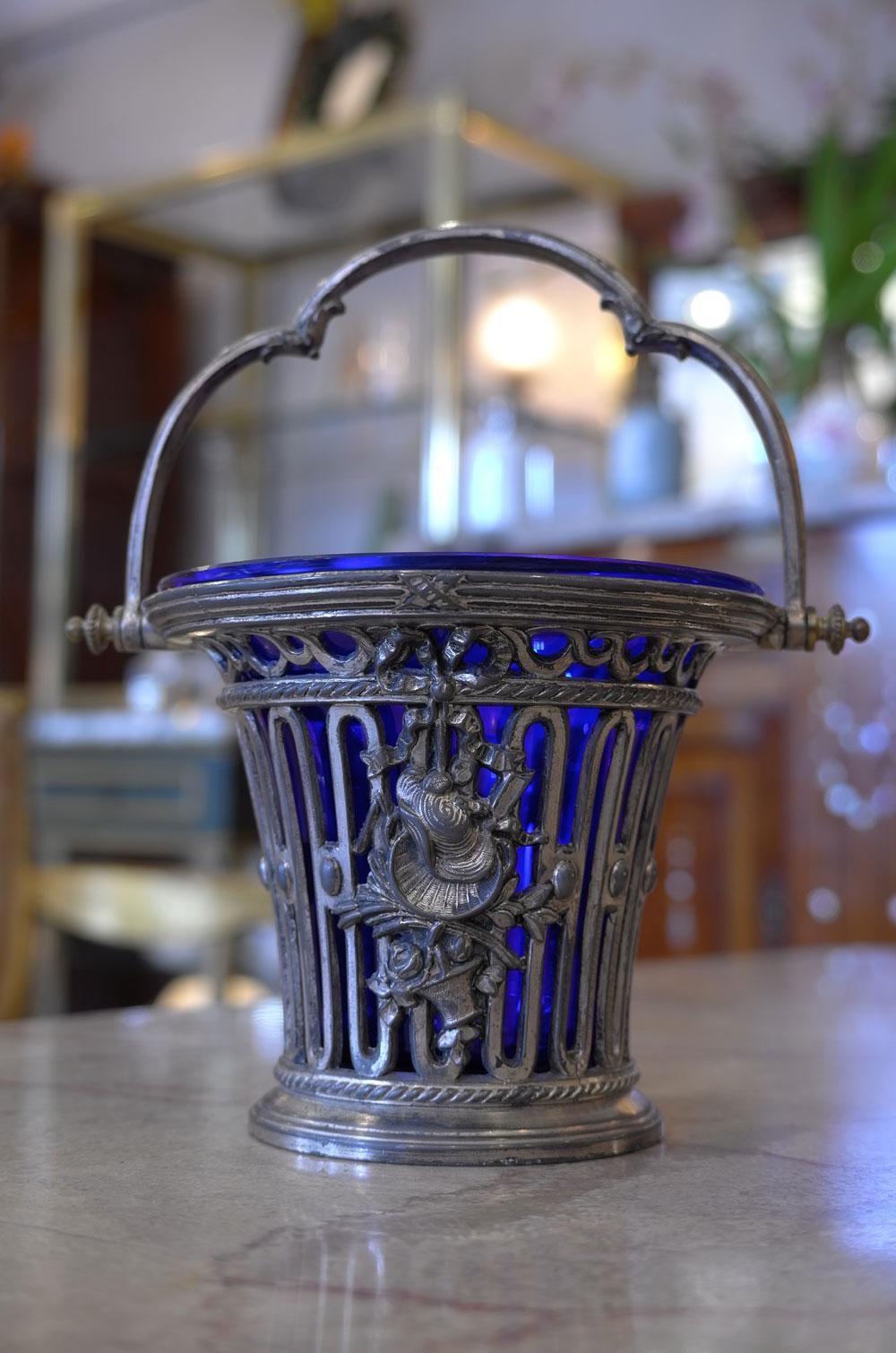 フランスアンティーク置物】花瓶ボンボンキャンディー入れ