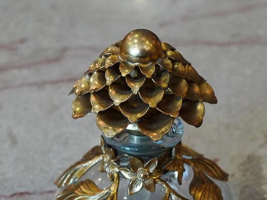 フランスアールヌーボー置物】香水瓶香水入れ花草文様