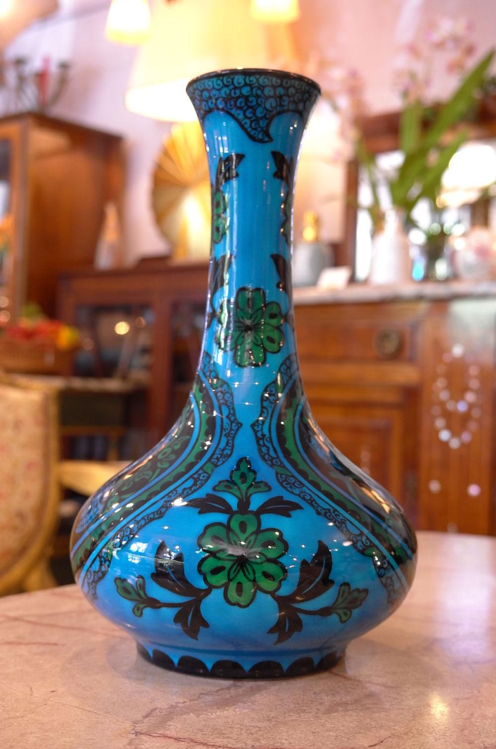 Les Yvelines 1920年代 フランス製 アールデコ 花瓶 フランスアールデコ装飾置物】花瓶 P. MILLET作 幻獣文様