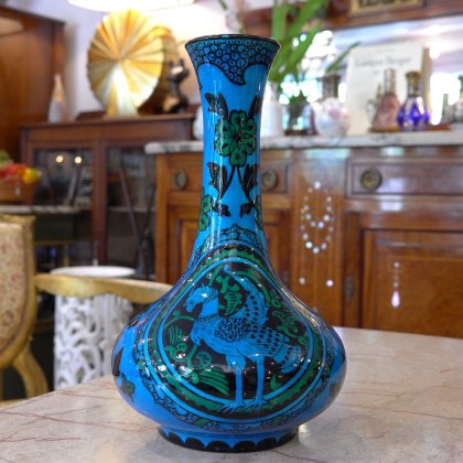 【フランスアールデコ装飾置物】花瓶 P. MILLET作 幻獣文様 セーブル製