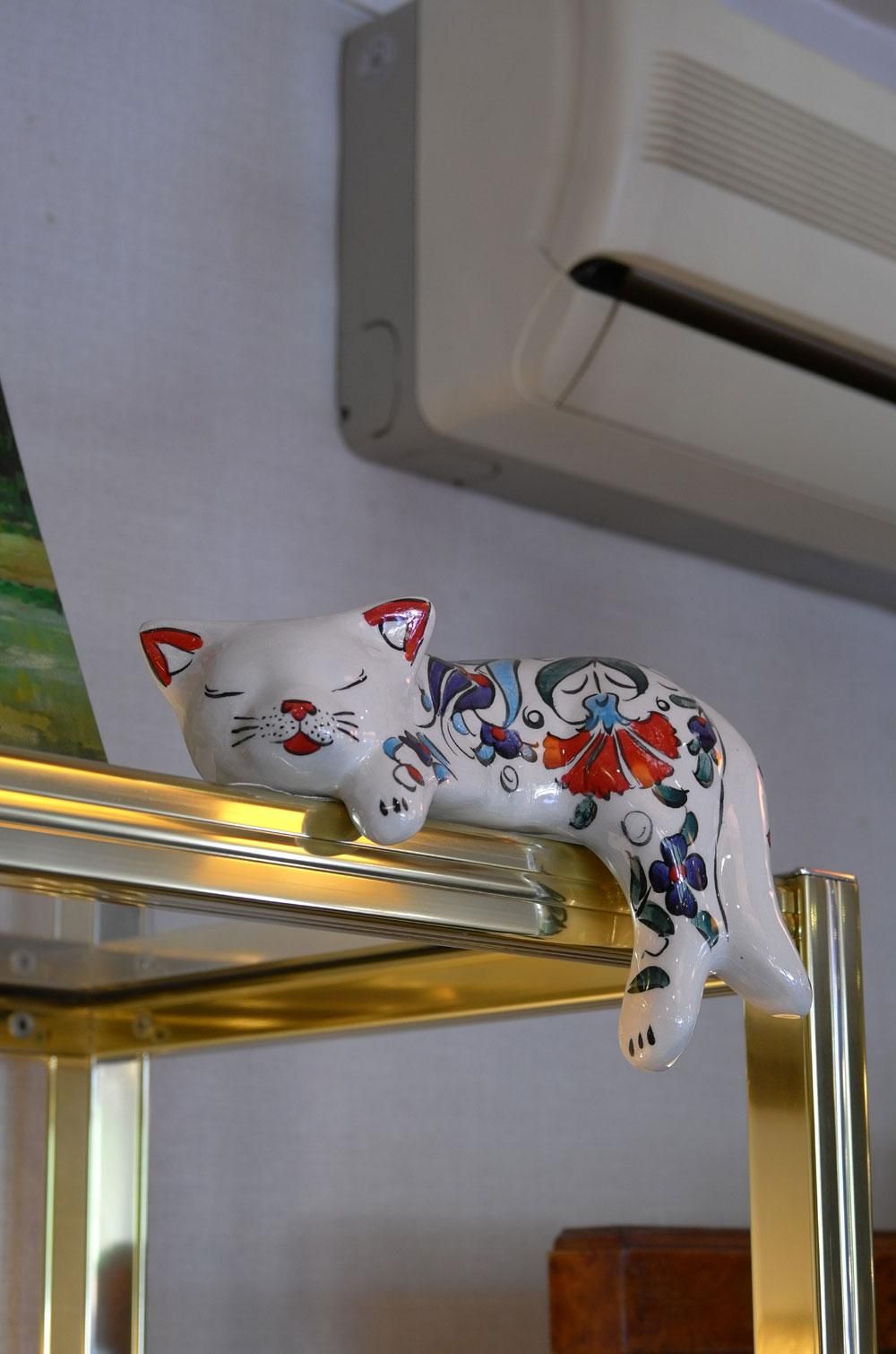 トルコインテリア雑貨】オブジェ モダンアート置物 白猫動物 花 トルコインテリア雑貨】オブジェ モダンアート置物 白猫動物 花