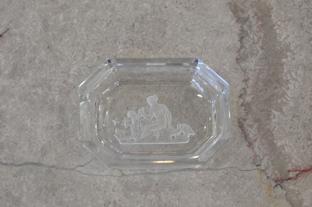フランスアールデコ装飾家具】Heinrich Hoffmannガラス小皿 天使女神 