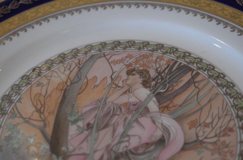 フランスヴィンテージ家具】Alfons Maria Mucha 飾り皿 ウォール