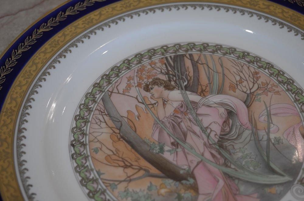 ミュシャ　Mucha 飾皿　 絵皿　陶器　皿　Germany　置物　アンティーク ミュシャ Mucha 飾皿 絵皿 陶器 皿 Germany 置物 アンティーク