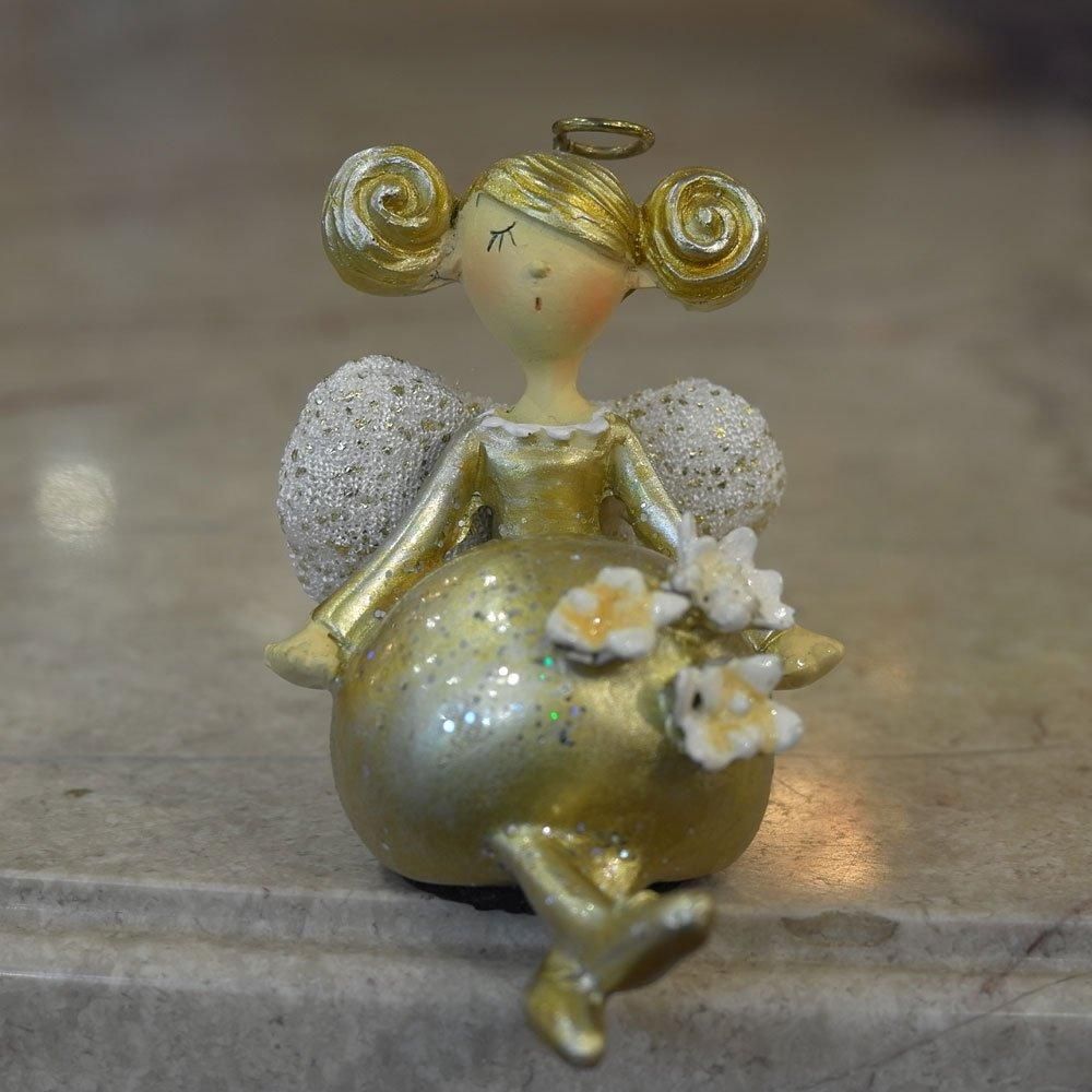 フランスインテリア雑貨】オブジェ 妖精 女の子 花フラワー 羽